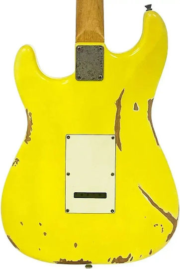 Vintage V6pu0019 Proshop Einzigartige Elektrische Gitarre Abgenutzt Kanariengelb