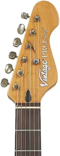 Vintage V6pu0012 Proshop Einzigartige Elektrische Gitarre Abgenutztes Metallisches Blau