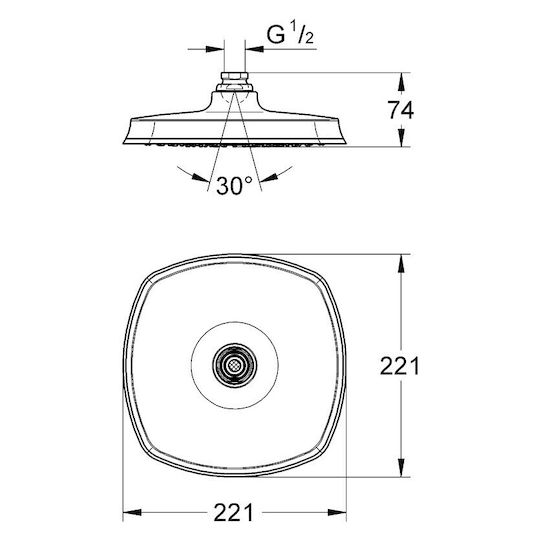 Grohe 210 Shower Head Κεφαλή Ντουζ