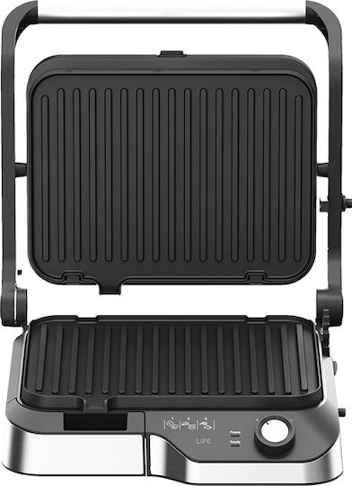 Life Sirloin Sandwich Maker with Non-Stick Removable Plates for 2 Toasts 2180W Black