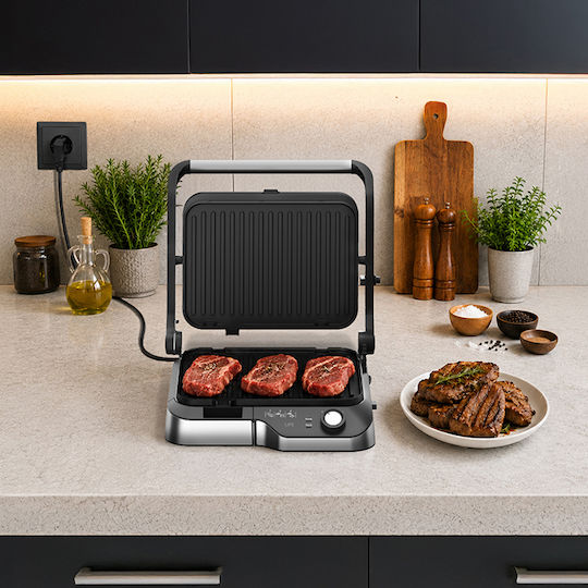 Life Sirloin Sandwich Maker with Non-Stick Removable Plates for 2 Toasts 2180W Black