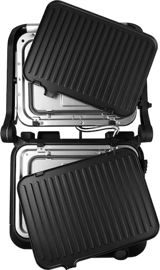 Life Sirloin Sandwich Maker with Non-Stick Removable Plates for 2 Toasts 2180W Black