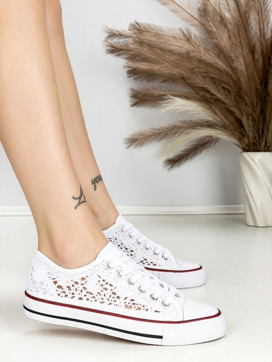 Adidași Flatforms Pentru Femei Albi