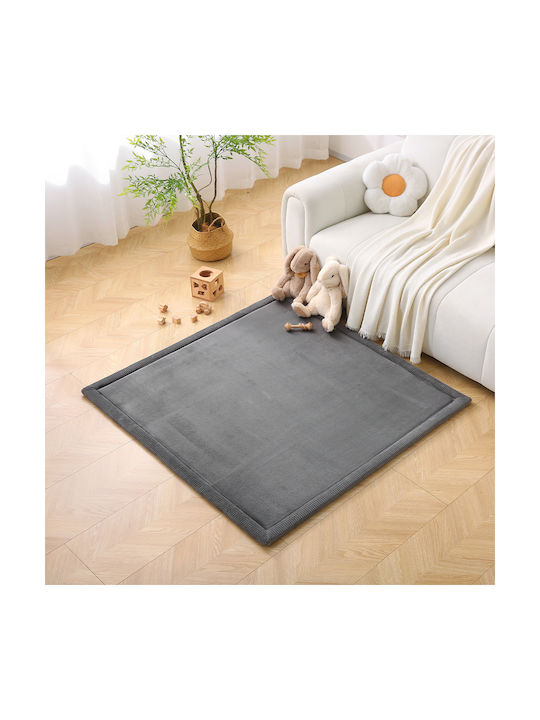 Hakuna Matte Handgefertigter Kinderteppich Grau 127x127cm Dicke 25mm