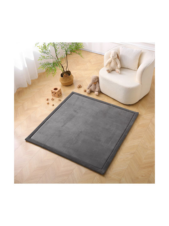 Hakuna Matte Handgefertigter Kinderteppich Grau 127x127cm Dicke 25mm
