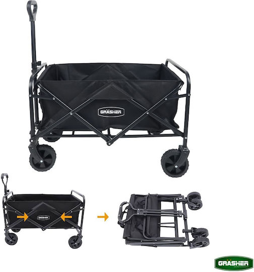 Zusammenklappbarer Gartenkarren Metallischer Vier-Rad 80lt