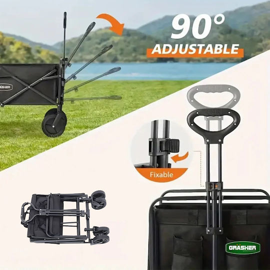Zusammenklappbarer Gartenkarren Metallischer Vier-Rad 80lt