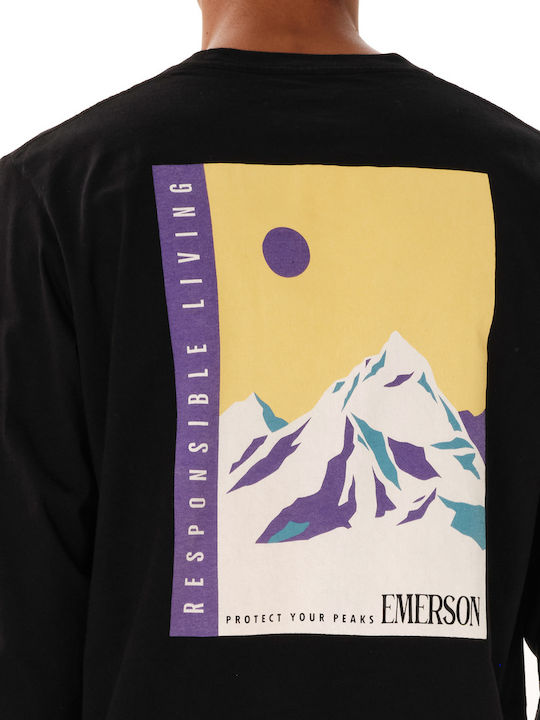 Sportliche Langarm Herrenbluse Schwarz