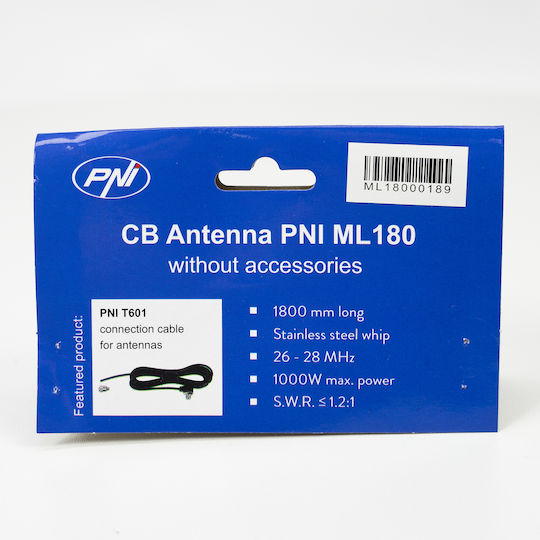 Pni Ml180 Autoantenne Cb Dach 194cm 26-30mhz 1000w Mit Gewinde Ø16mm Ohne Kabel