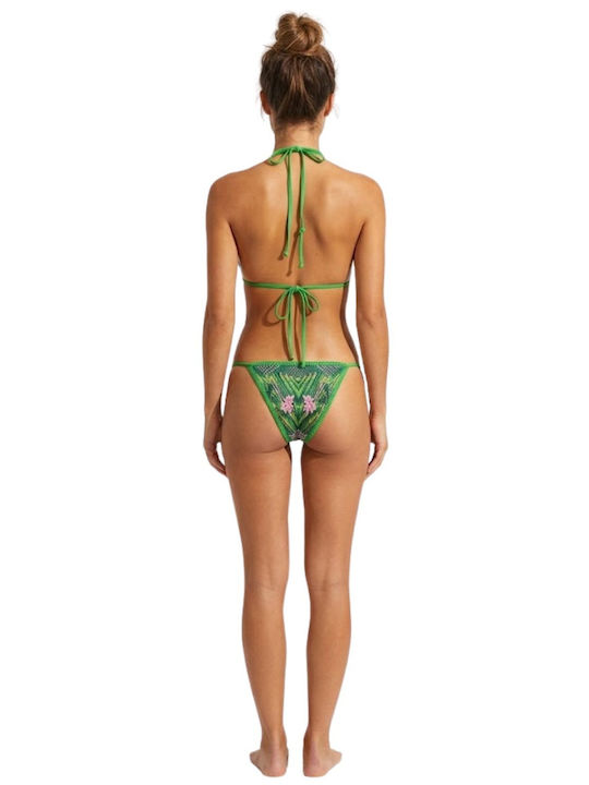 Top Triunghi Floral Verde Top De Bikini Triunghi Verde S