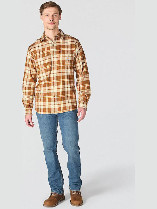 Carhartt Фланелена Риза Relaxed Fit Кафява