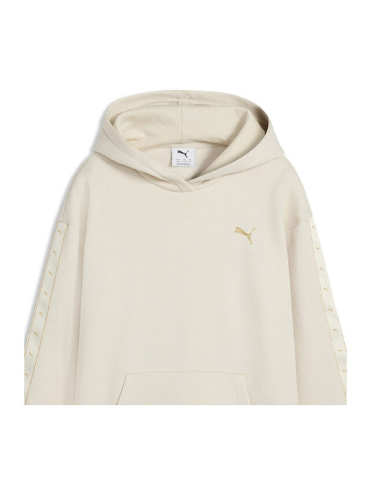 PUMA Hanorac pentru copii cu glugă ecru Hoodie Fl