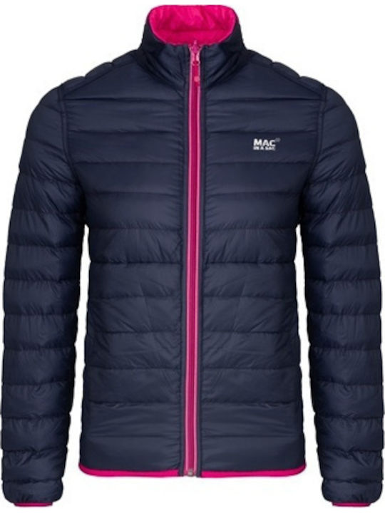 Herren Jacken Puffer Wasserdicht Beidseitig Fuchsia/Blau