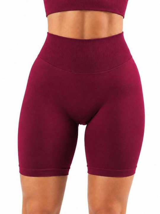 Training Women's Leggings High Waist & Push Up Burgundy Maroon