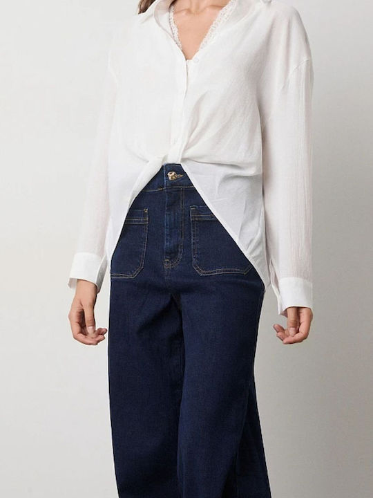 Long Sleeve Women's Shirt Off White