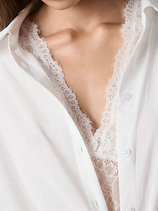 Long Sleeve Women's Shirt Off White