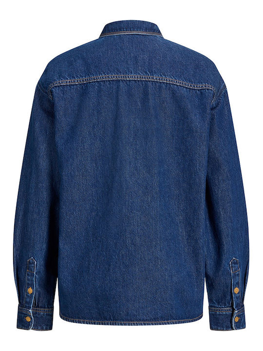 Дамска Дънкова Риза С Дълъг Ръкав Син Denim