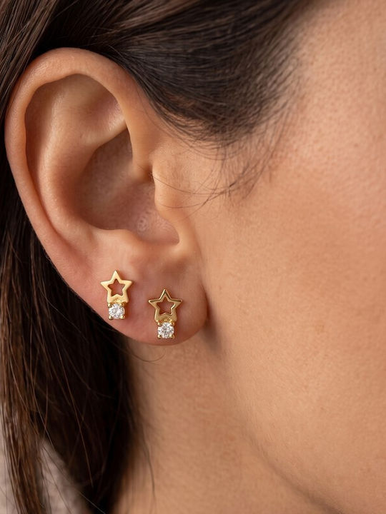 Grekas Silver Gold Plated Earrings with Stones Grekas Silver Gold Plated Earrings with Stones