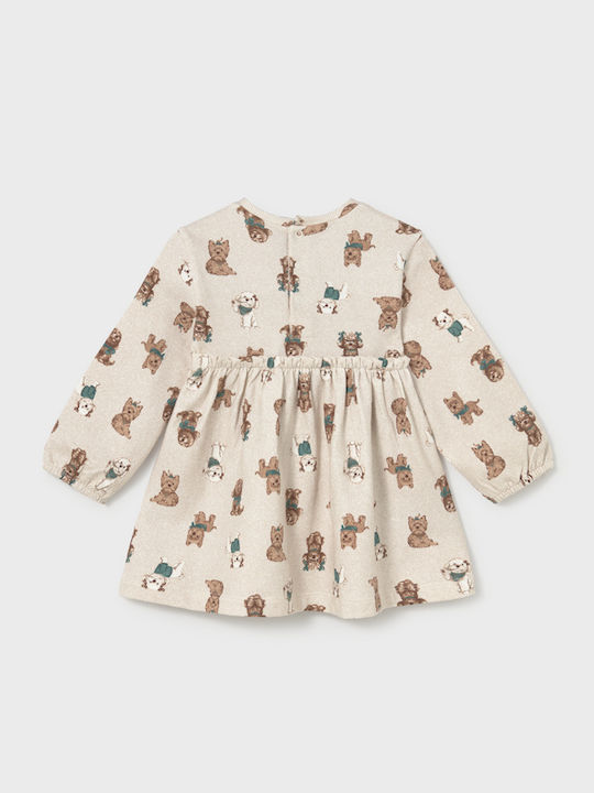 Rochie de Fete Din Fleece Cu Mânecă Lungă Albastră