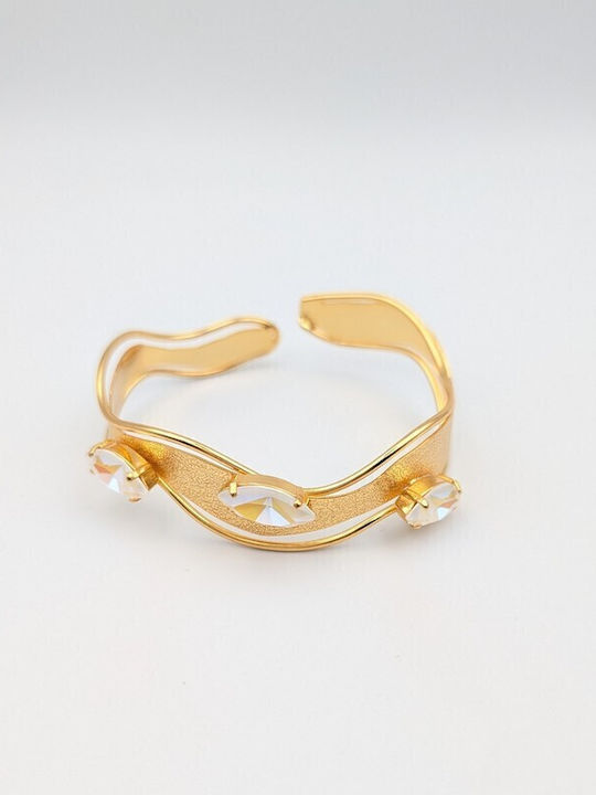 Grekas Women's Gold Plated Handcuff Bracelet