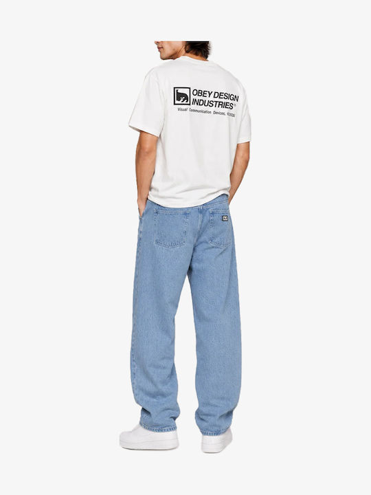 Мъжко Джинсово Панталон Baggy Светло Индиго Класик