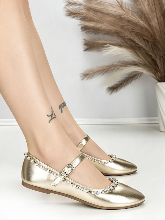 Danzaria Damen Ballerinas Gold