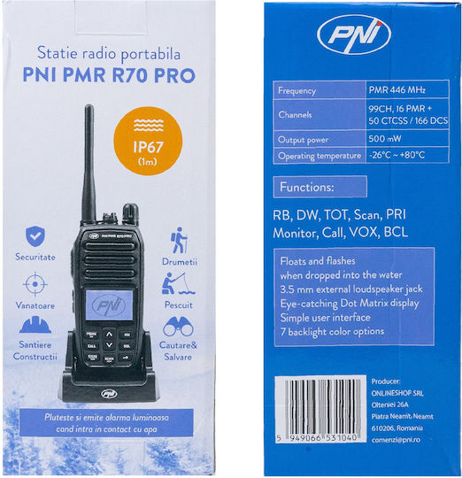 PNI R70 PRO Kabelloser CB- und Zwei-Wege-Funkgerät PMR 0.5W