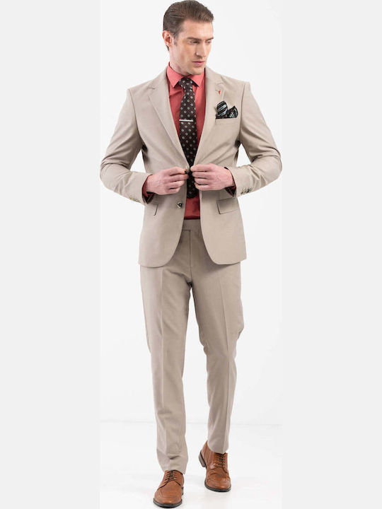 Men's Suit with Slim Fit Beige
