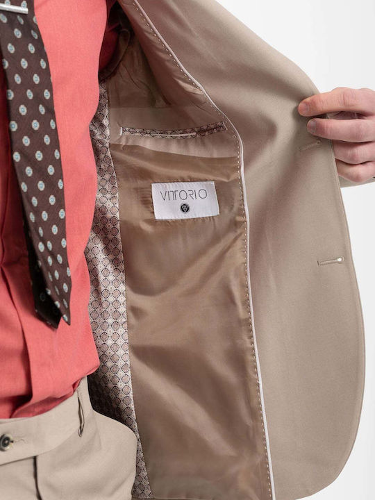 Men's Suit with Slim Fit Beige