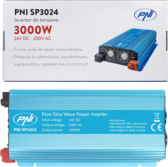 PNI Invertor Auto 3000W pentru Conversie 24V DC în 230V AC