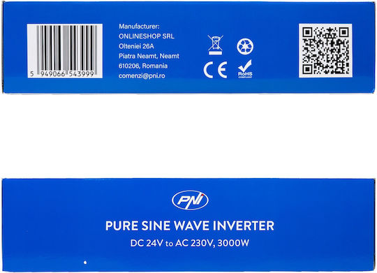 PNI Invertor Auto 3000W pentru Conversie 24V DC în 230V AC