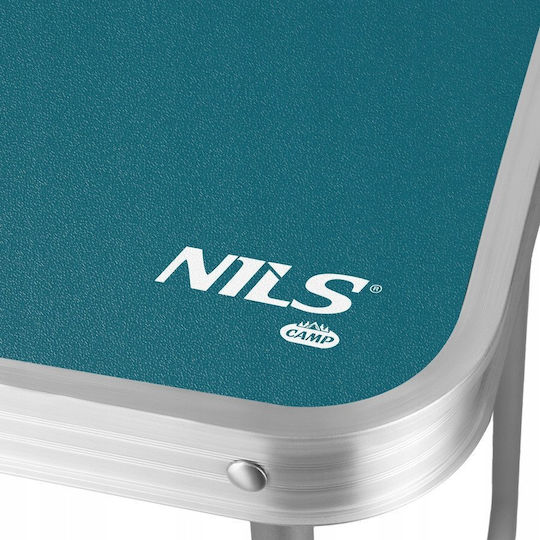 Nils Masă de aluminiu pentru camping pliabilă 60x40x50cm albastră