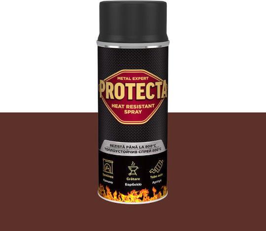 Protecta Боя Спрей Метал Топлоустойчива До 800 Градуса 0.4l Кафяв