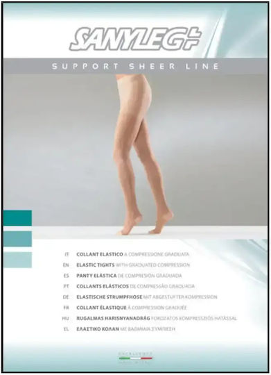 Sanyleg P24 Mm Hg 15-21 Pantyhose Graduated Compression Black