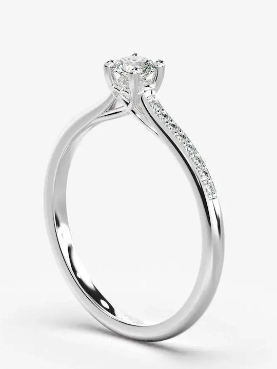 Diamond Jools Einzelner Steine Ringe aus Weißgold 18K mit Diamant