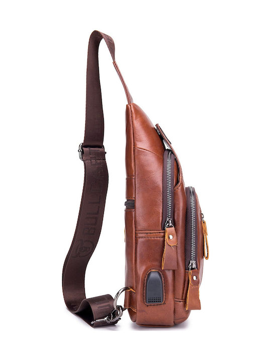 Leder Herren Tasche Schulter Crossbody Braun