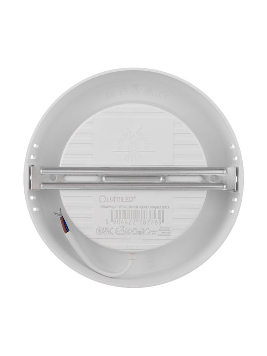 Επιτοίχιο Φωτιστικό Οροφής Led 12w Στρογγυλό 4000k Glow Λευκό Lumiled Επιτοίχιο Φωτιστικό Οροφής Led 12w Στρογγυλό 4000k Glow Λευκό Lumiled
