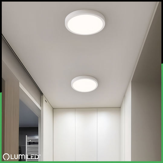 Таванно Стенно Осветително Тяло Led 24w Кръгло 4000k Glow Бяло Lumiled