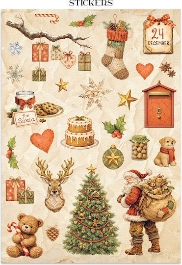 Junk Journal Autocolante Decupaje Fundaluri Silent Night
