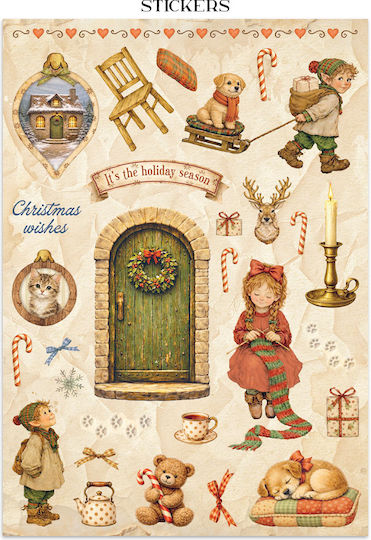 Junk Journal Autocolante Decupaje Fundaluri Silent Night