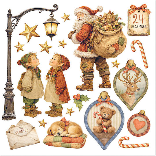 Албум Халкомании Комплект Rub-on 15.5×15.5см Stamperia Silent Night
