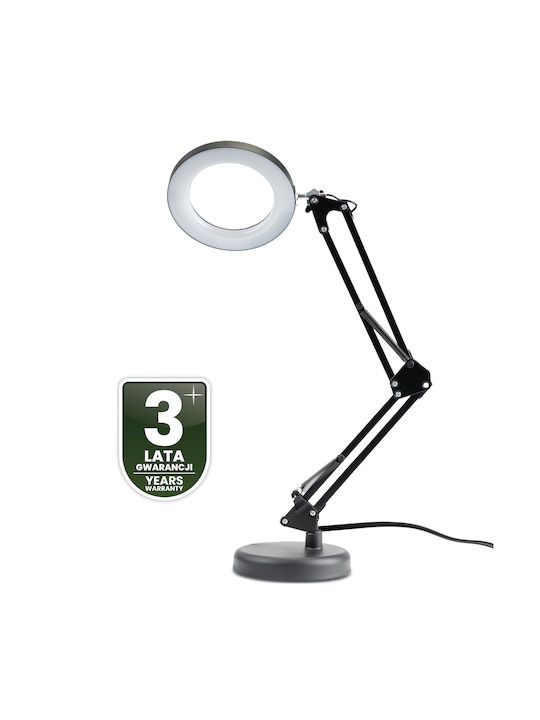 Luca 2 Μαύρη Επιτραπέζια Φωτιστική Λάμπα Led 8w Cct Επιτραπέζια Λάμπα Σχεδιασμού 3x Μεγεθυντικός Φακός