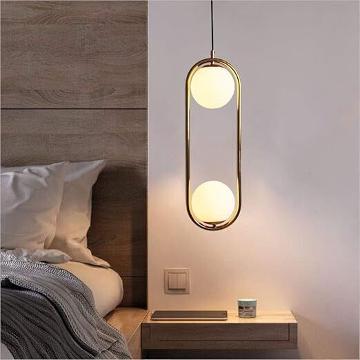 Modern Cable Pendant Light White Frosted Globe E27 Max 60w