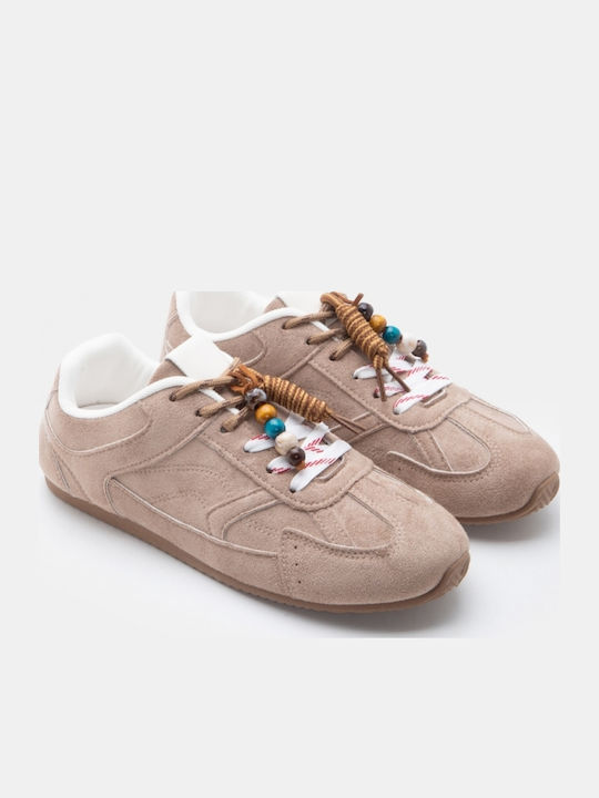 Women's Beige-Dark Sneakers