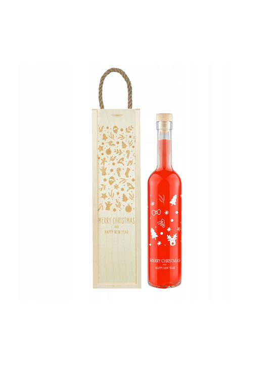 Bimberek Christmas Wooden Transparent Bottle 30cm 500ml