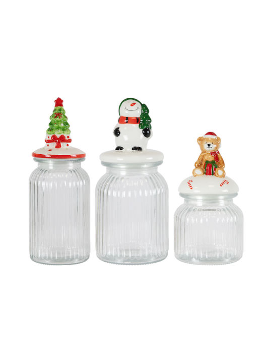 Bimberek Weihnachtliches Tischgeschirr Bimberek Glas Vase Mit Fleckabweisenden Weihnachtsbäumen Breite 11cm 1000ml 3 Stück