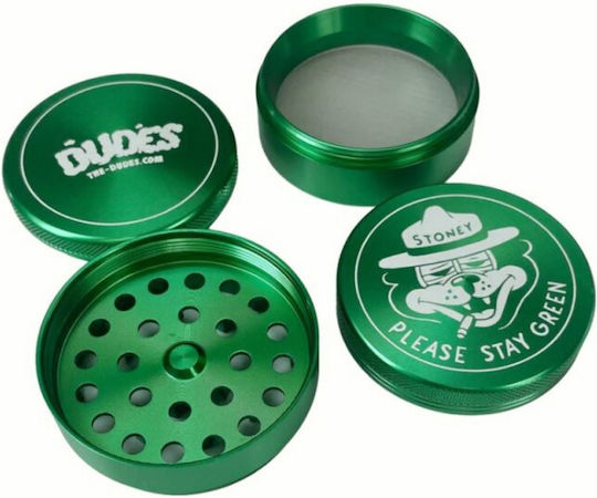 Râșniță The Dudes Stay Green din aluminiu pentru ierburi