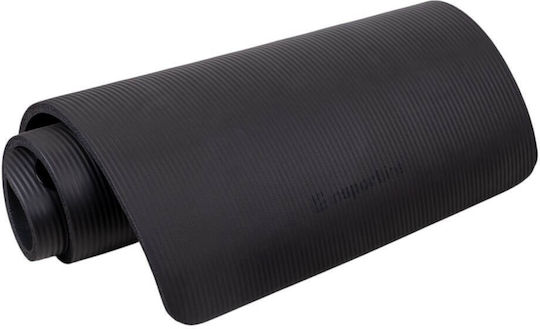 inSPORTline Trainingsmatte Pilates Schwarze mit Tragegurt (140x61x1.5cm)