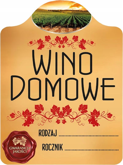 10x Etichetă Galbenă Vin De Casă Adezivă Mică