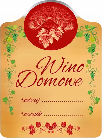 10x Etichetă Galbenă Vin De Casă Adezivă Mică